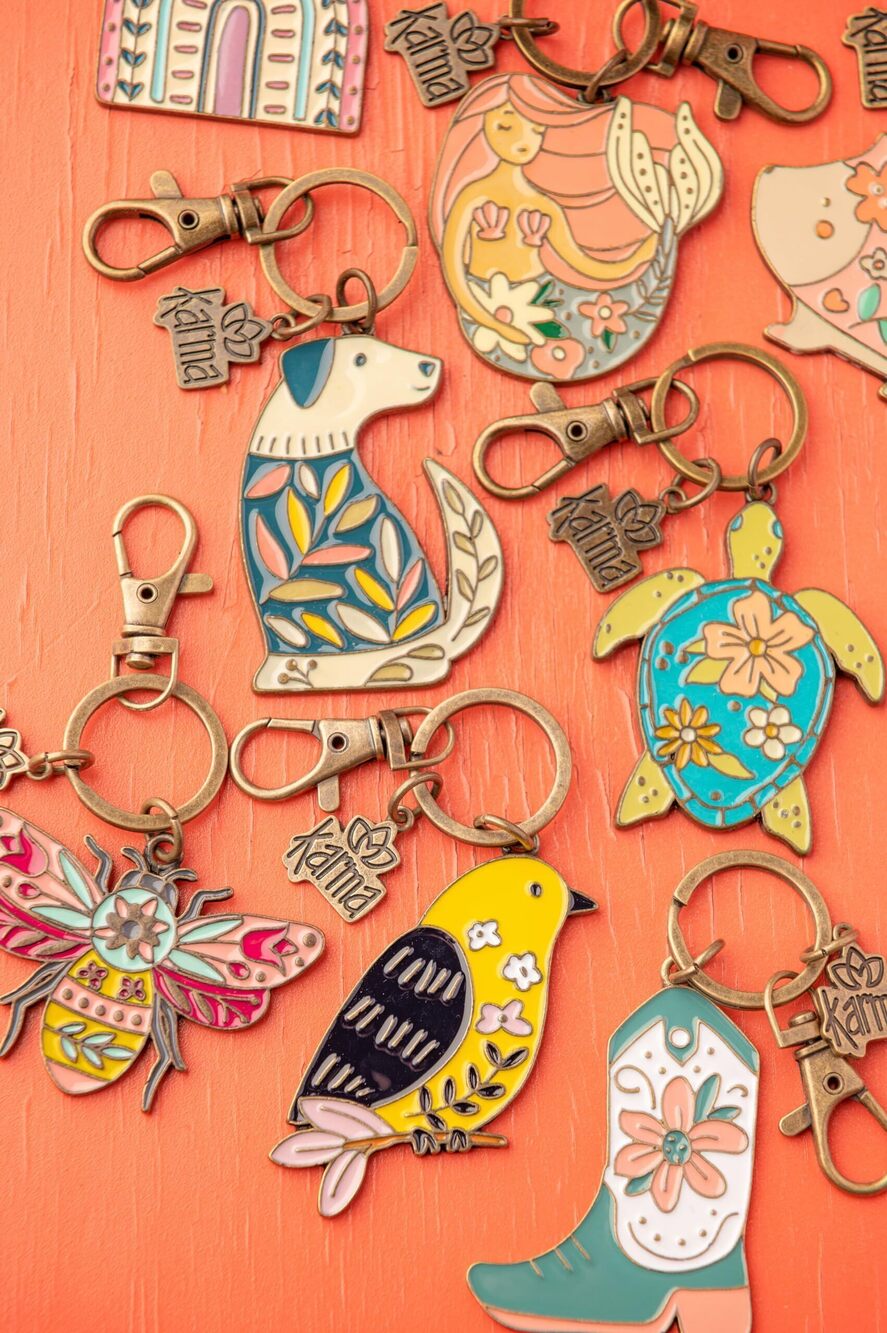 2866 ’ Enamel Keychains, WomensEnamel Keychain for Gifts Purse Bag - Picture 4 of 4